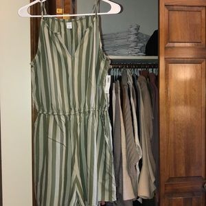 Green striped never worn romper